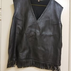 Women leather vintage leather vest